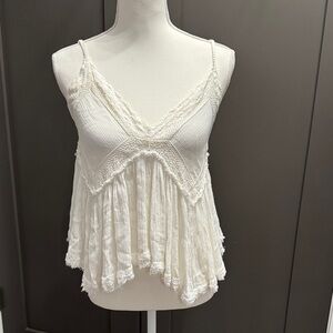 Surf Gypsy Ivory Lace Accent Top
